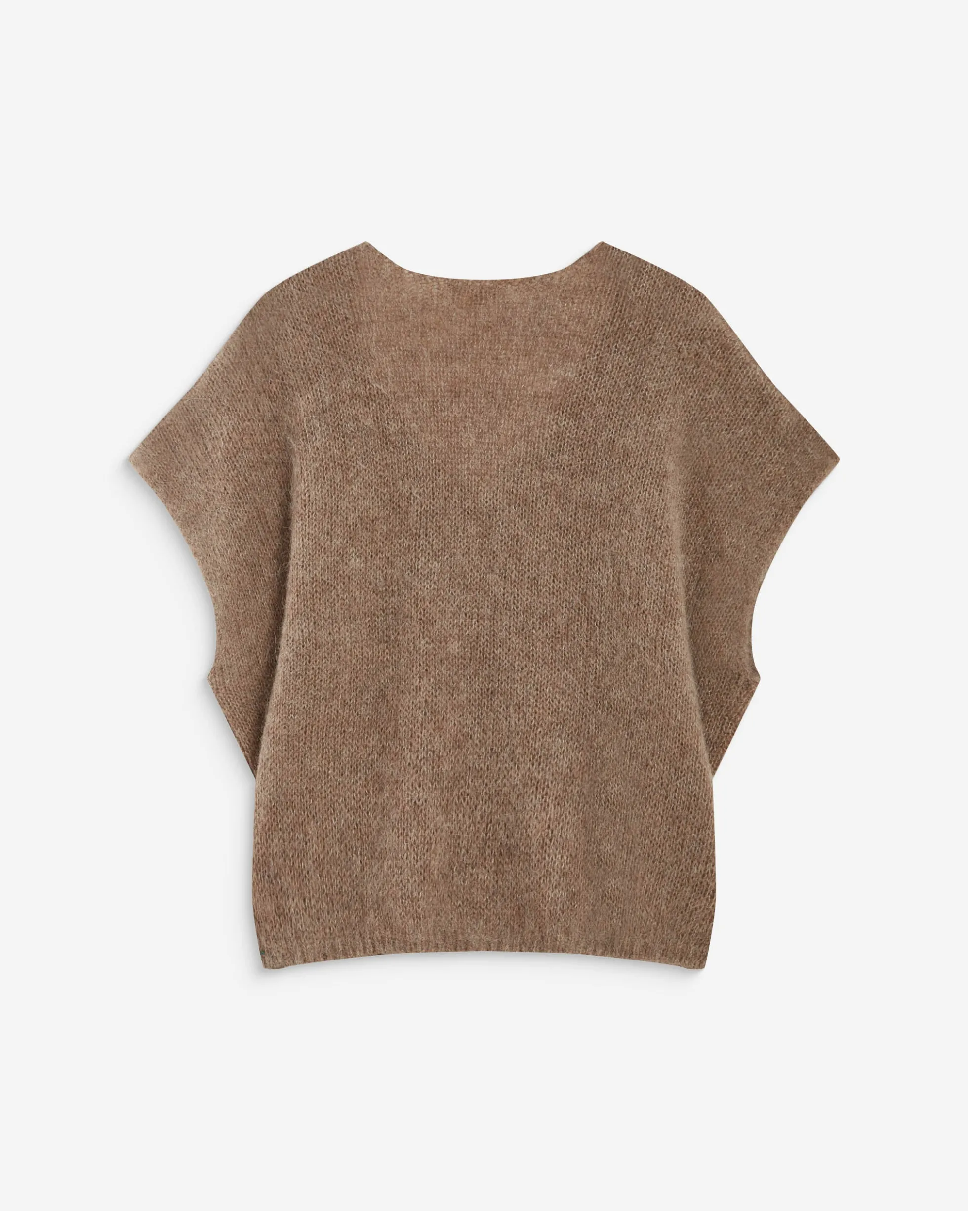Pull ample sans manches en alpaga mélangé mocha Atticus
