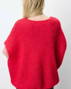 Pull ample sans manches en alpaga mélangé rouge Atticus