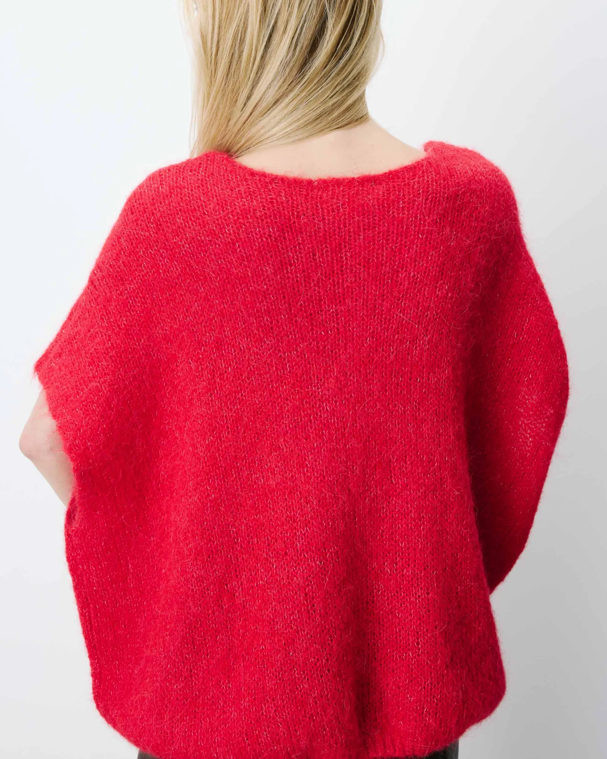 Pull ample sans manches en alpaga mélangé rouge Atticus