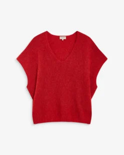 Pull ample sans manches en alpaga mélangé rouge Atticus