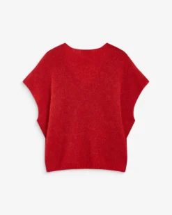 Pull ample sans manches en alpaga mélangé rouge Atticus