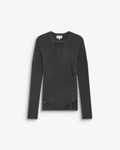 Pull cache-cœur col V près du corps anthracite Bindi