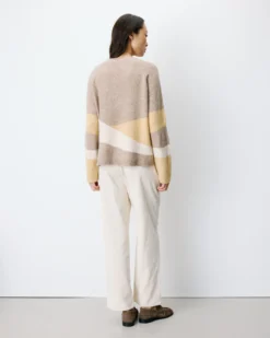 Pull col rond en maille à motif mocha Arlo