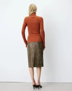 Pull col roulé ajusté en maille fine coffee Alfred