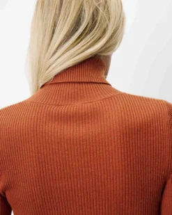 Pull col roulé ajusté en maille fine coffee Alfred