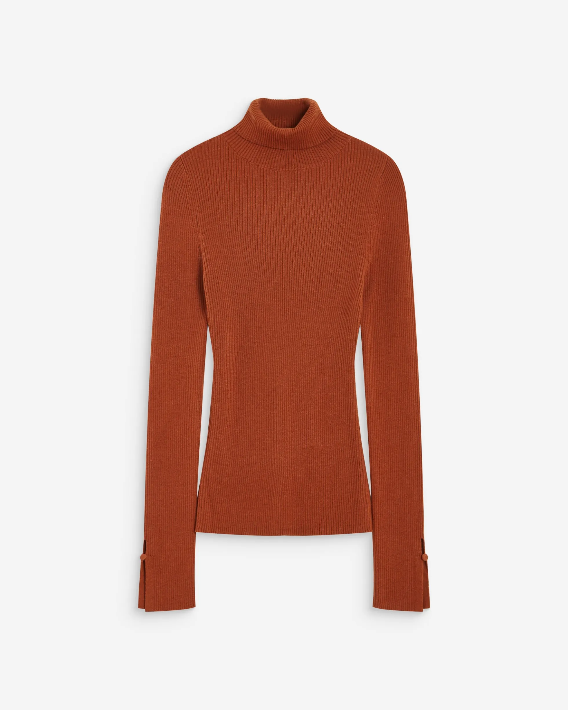 Pull col roulé ajusté en maille fine coffee Alfred