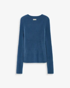 Pull doux près du corps col rond bleuet Auryn