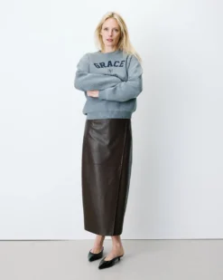 Pull à logo universitaire brodé gris Ashford