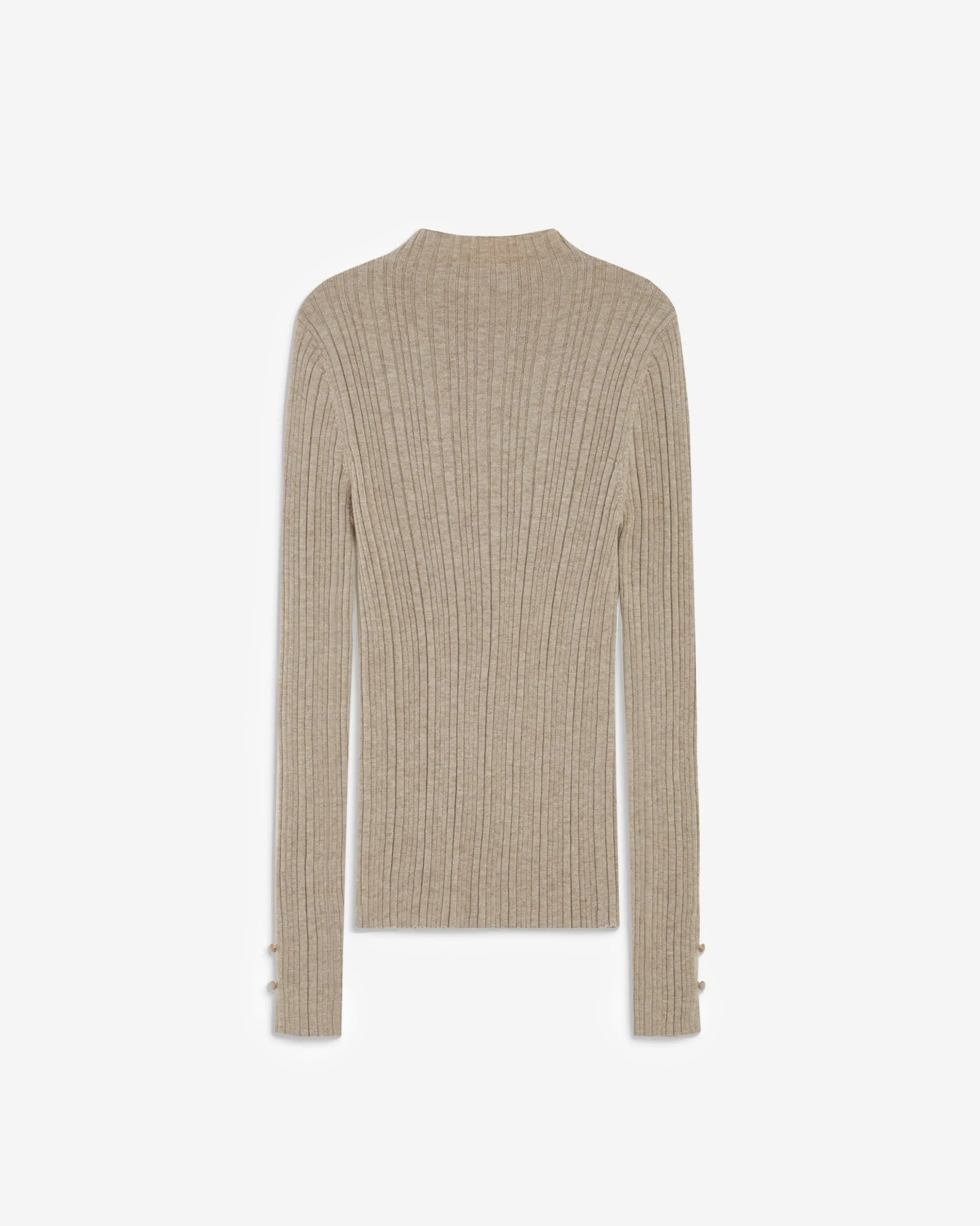 Pull maille fine près du corps col montant mocha Aloe