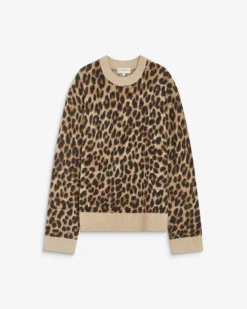 Pull manches longues col rond à motif leo Alexiel