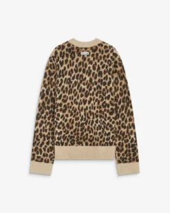 Pull manches longues col rond à motif leo Alexiel