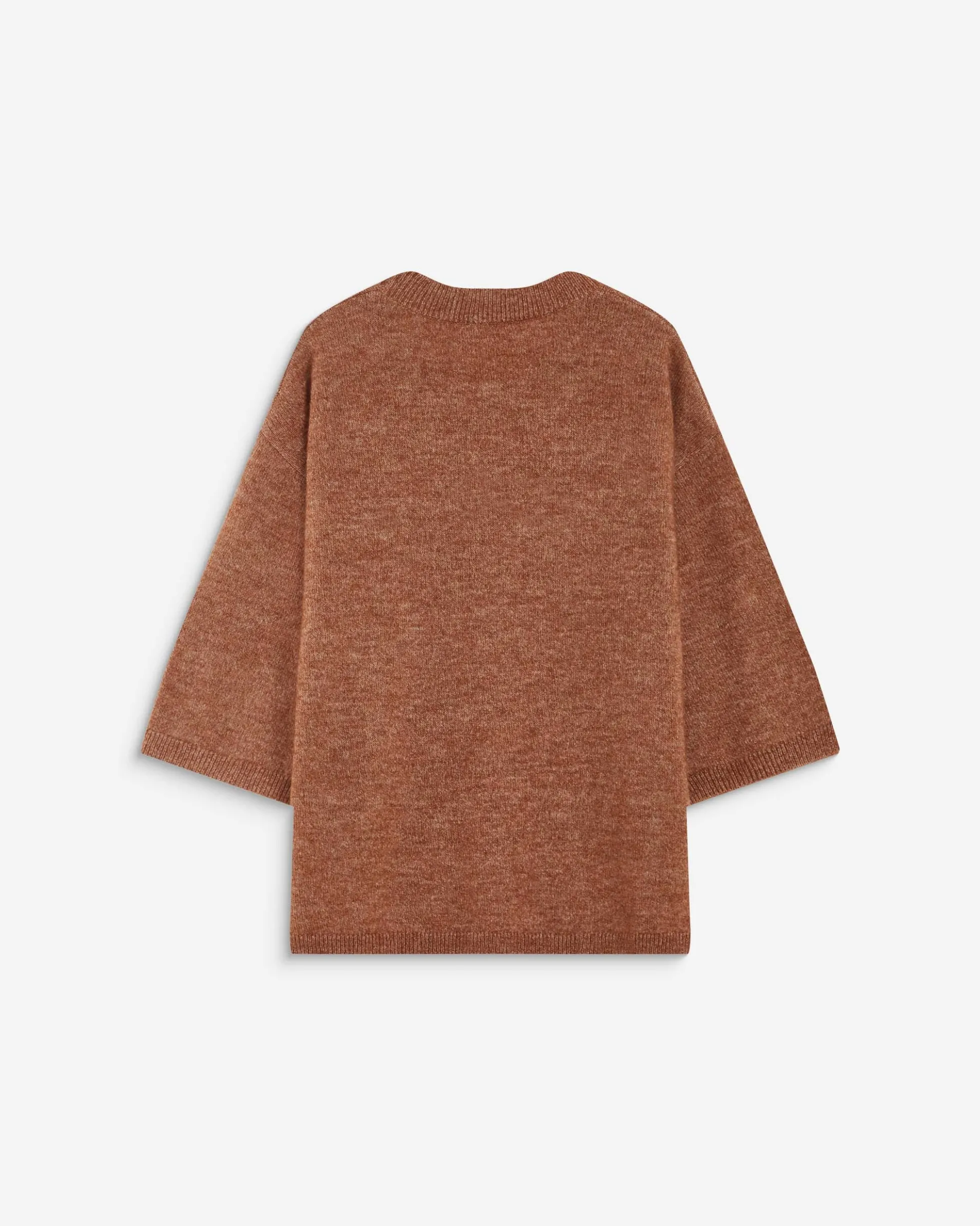 Pull oversize manches 3/4 col rond coffee Asher