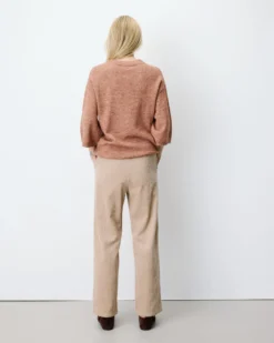 Pull oversize manches 3/4 col rond coffee Asher