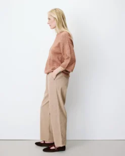 Pull oversize manches 3/4 col rond coffee Asher