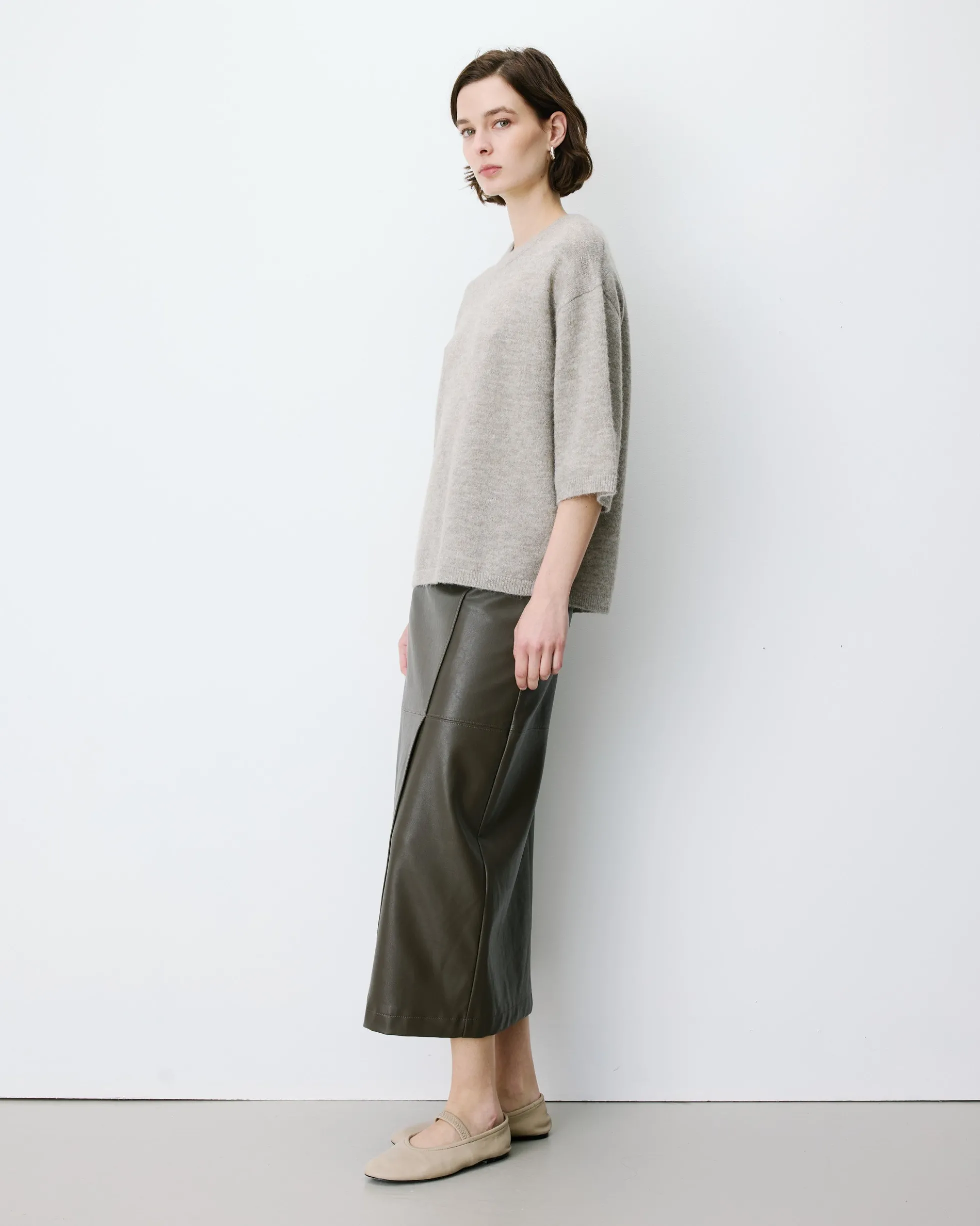 Pull oversize manches 3/4 col rond grege Asher
