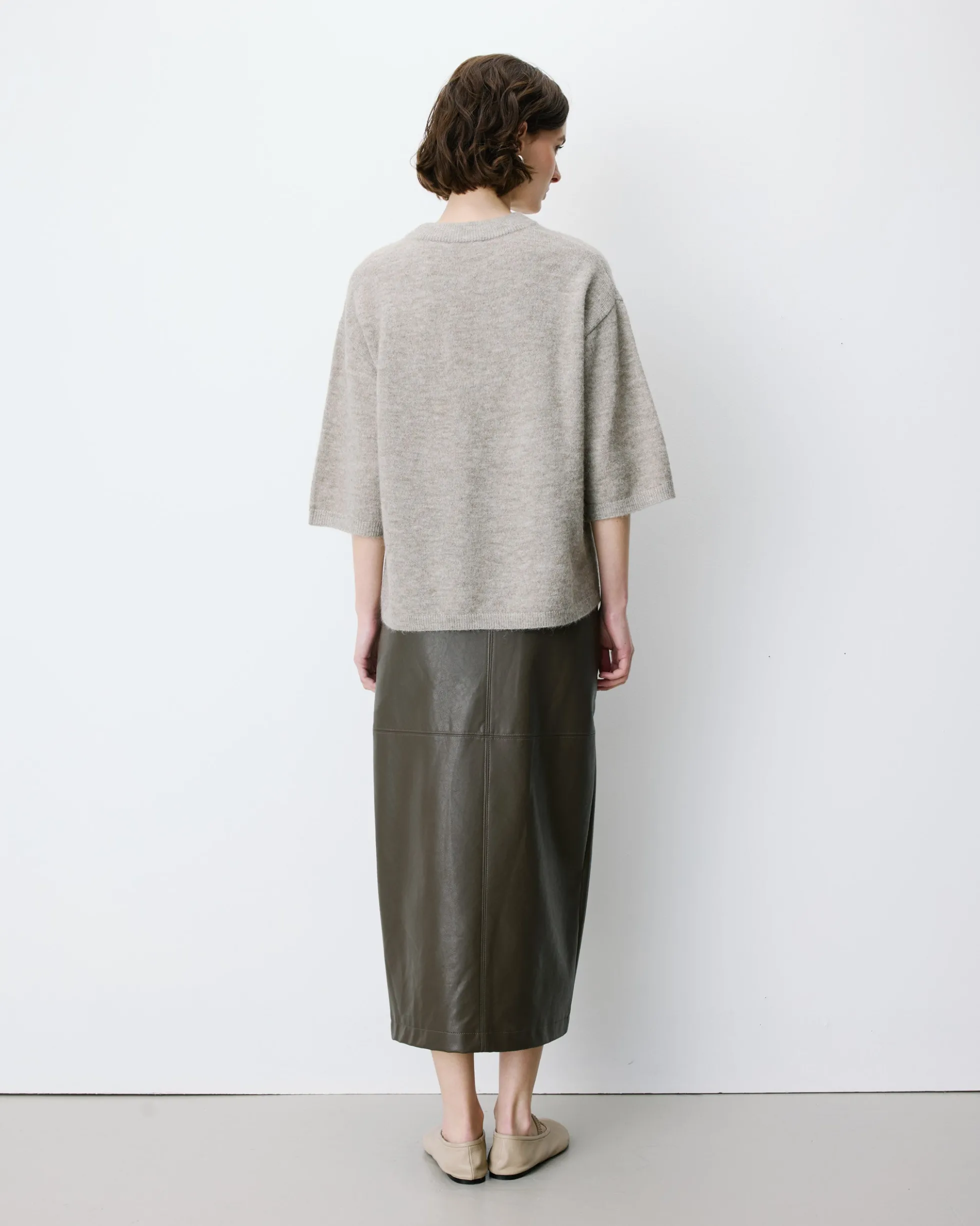 Pull oversize manches 3/4 col rond grege Asher