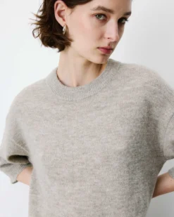 Pull oversize manches 3/4 col rond grege Asher