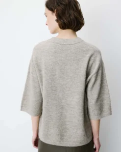 Pull oversize manches 3/4 col rond grege Asher