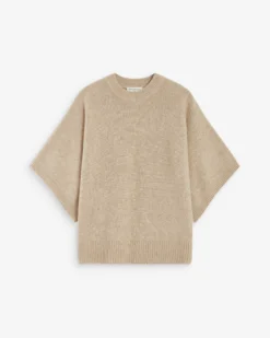 Pull oversize manches kimono 3/4 beige Almus