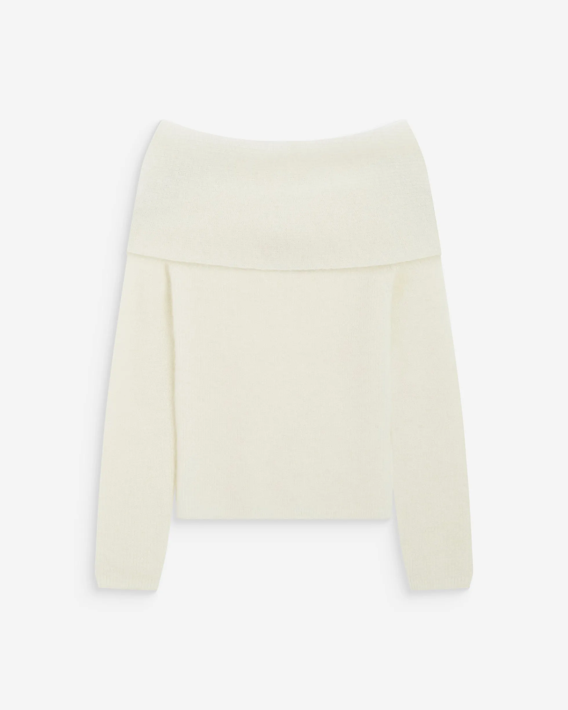 Pull à épaules dénudées manches longues ecru Bisou