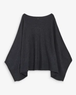 Pull poncho col bateau manches larges anthracite Adela