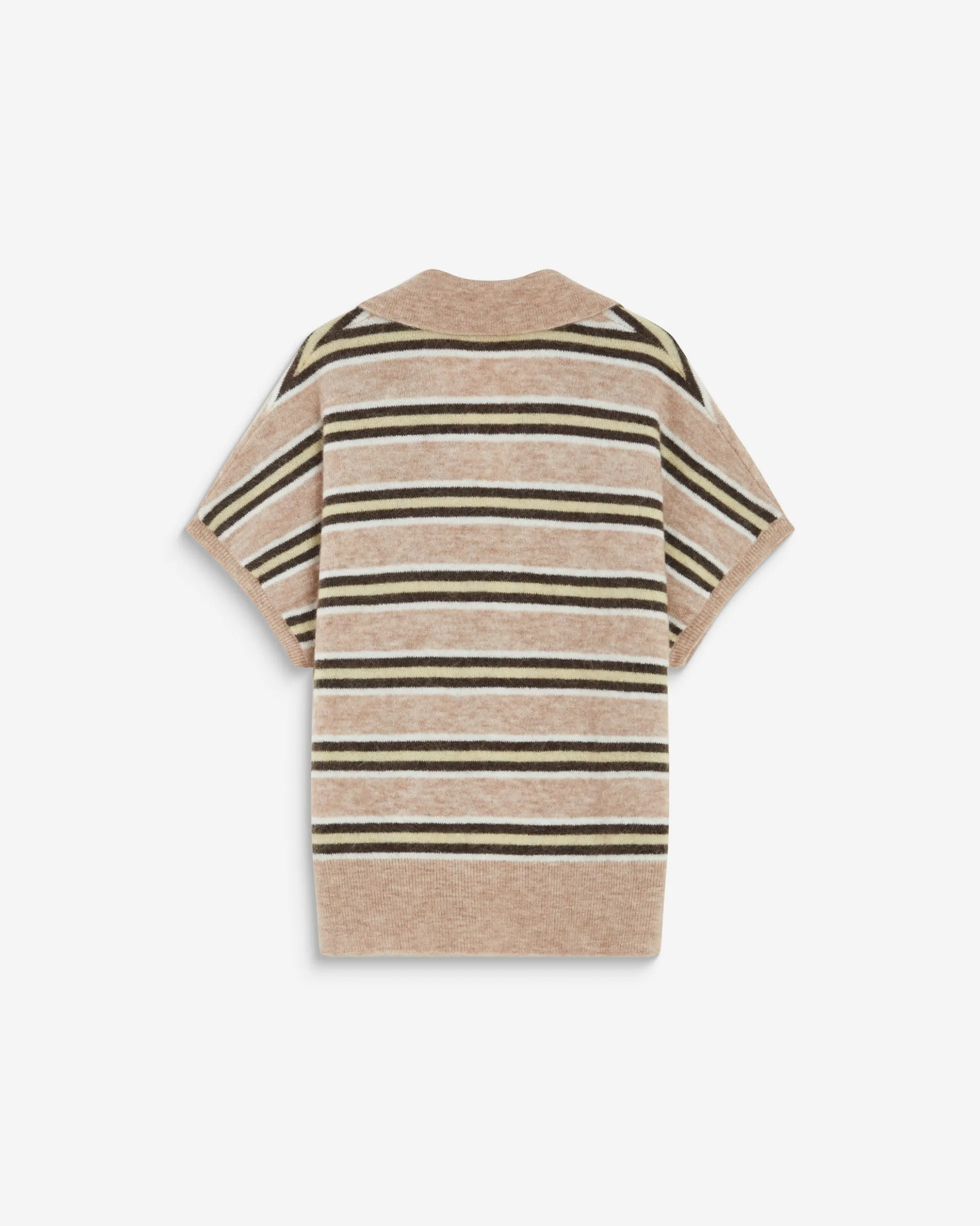Pull rayé oversize col polo beige Aizen