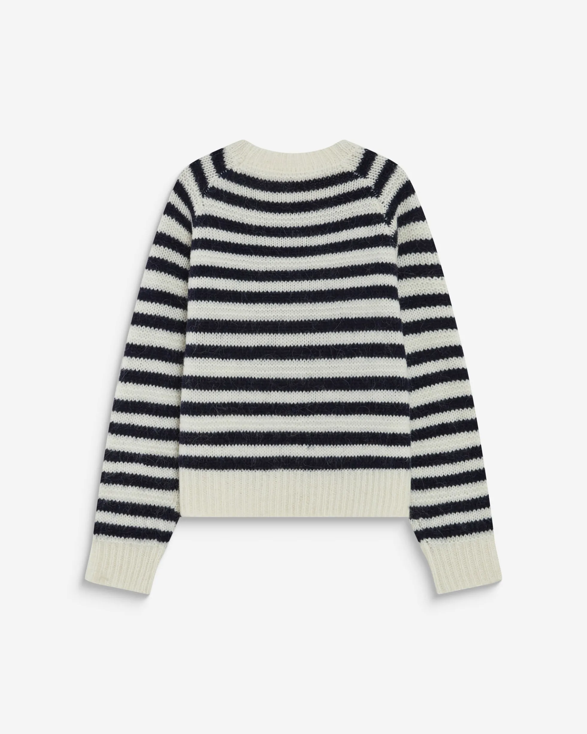 Pull à rayures en alpaga et laine mélangée marine Aimond