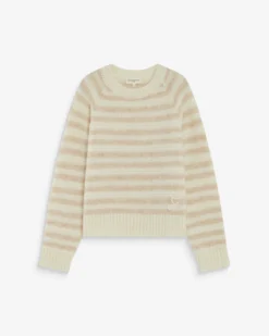 Pull à rayures en alpaga et laine mélangée beige Aimond