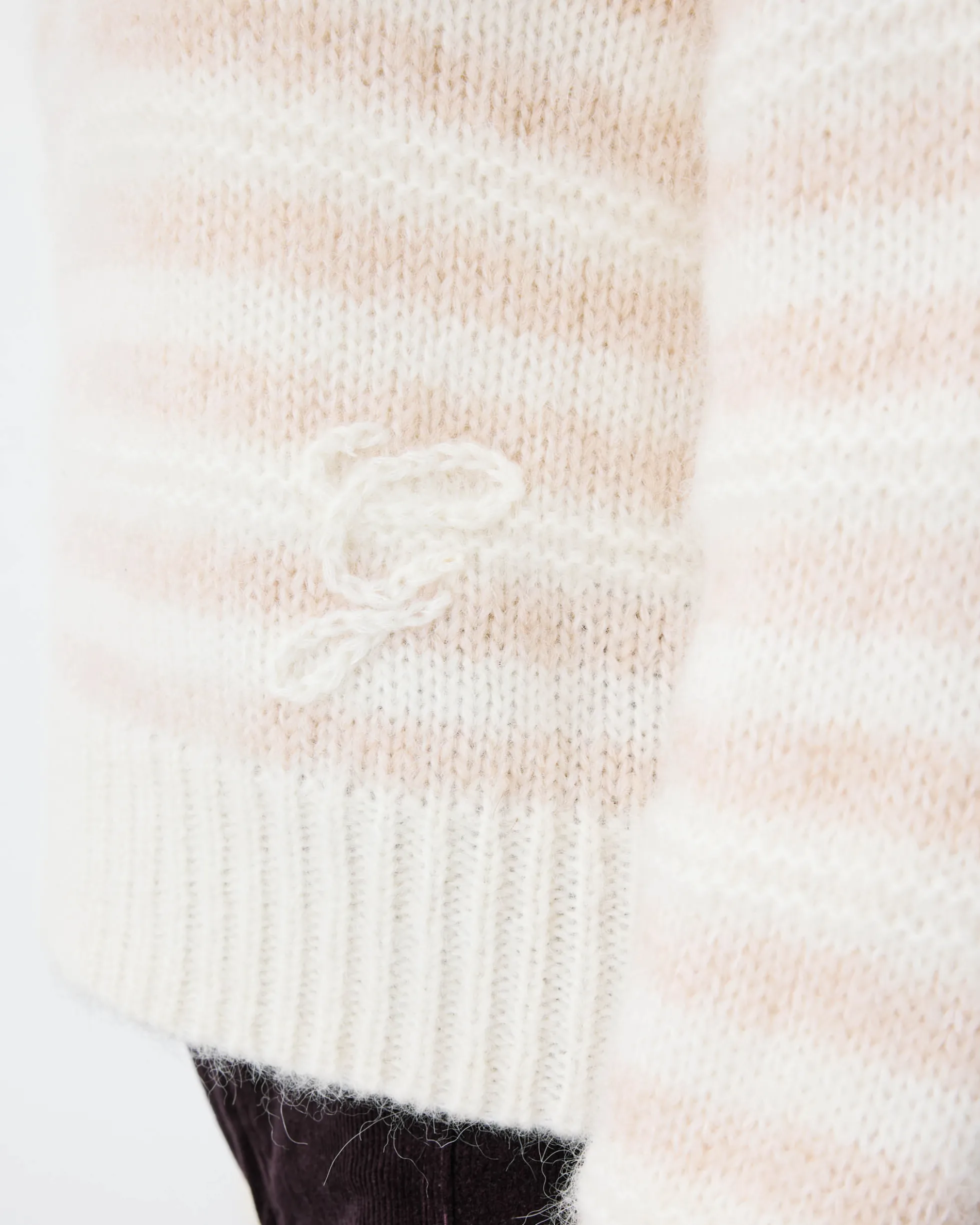 Pull à rayures en alpaga et laine mélangée beige Aimond