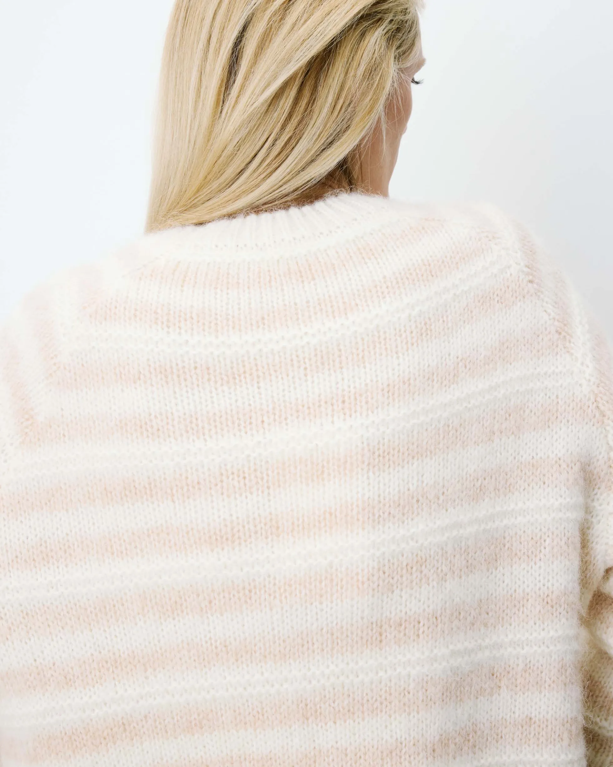 Pull à rayures en alpaga et laine mélangée beige Aimond