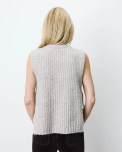 Pull sans manches en maille à nouer grege Argan