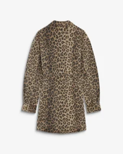 Robe chemise courte en denim à motif leo Alizee