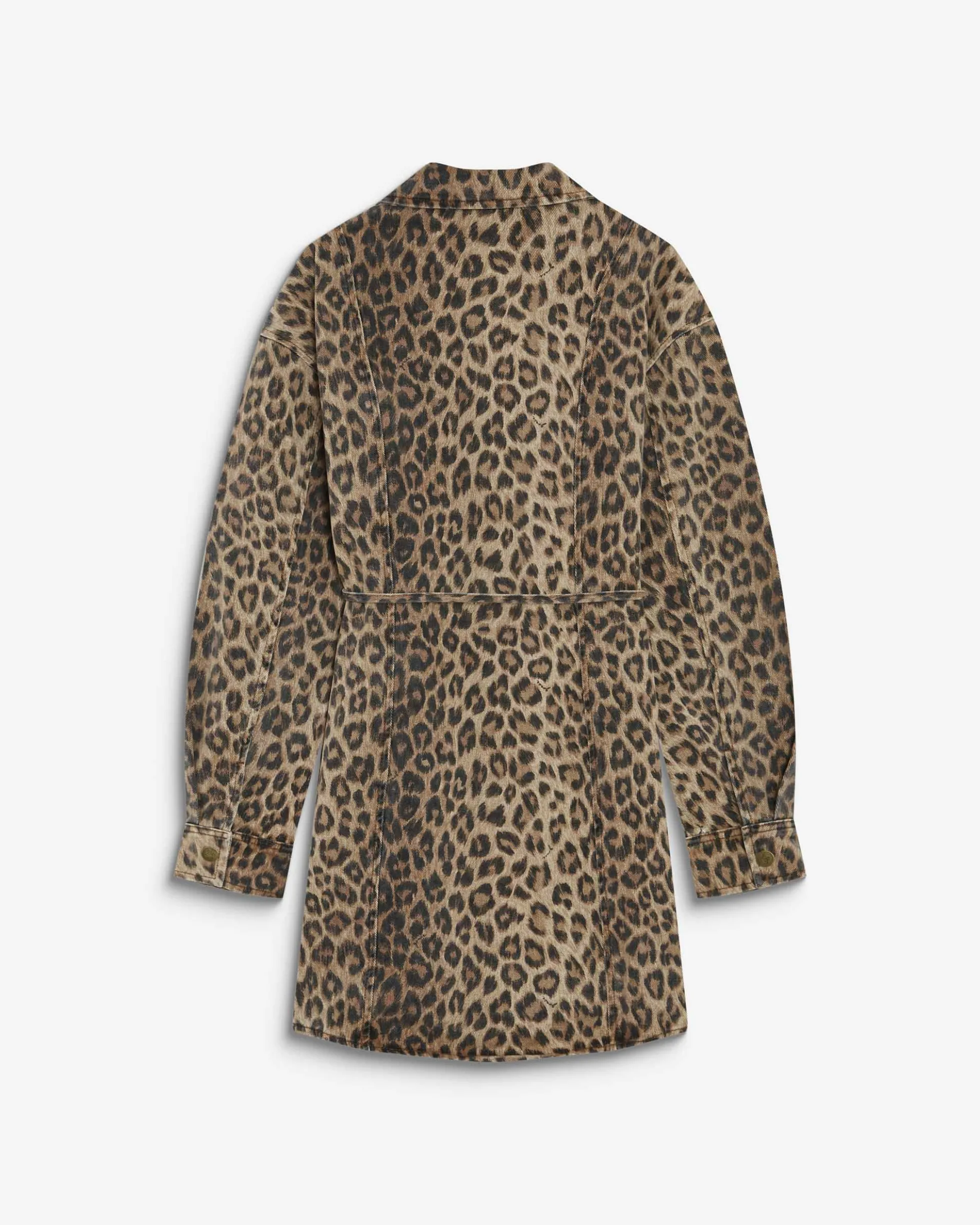 Robe chemise courte en denim à motif leo Alizee