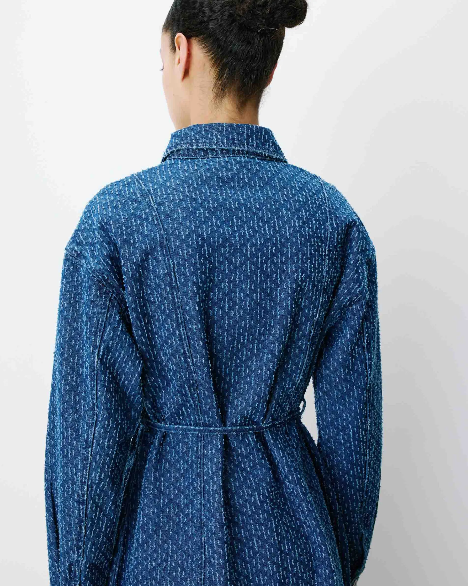 Robe chemise courte en denim à motif mediumblue Alizee