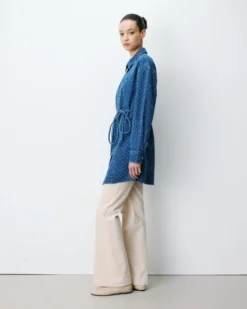 Robe chemise courte en denim à motif mediumblue Alizee