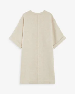 Robe courte en maille manches kimono sable Alinae