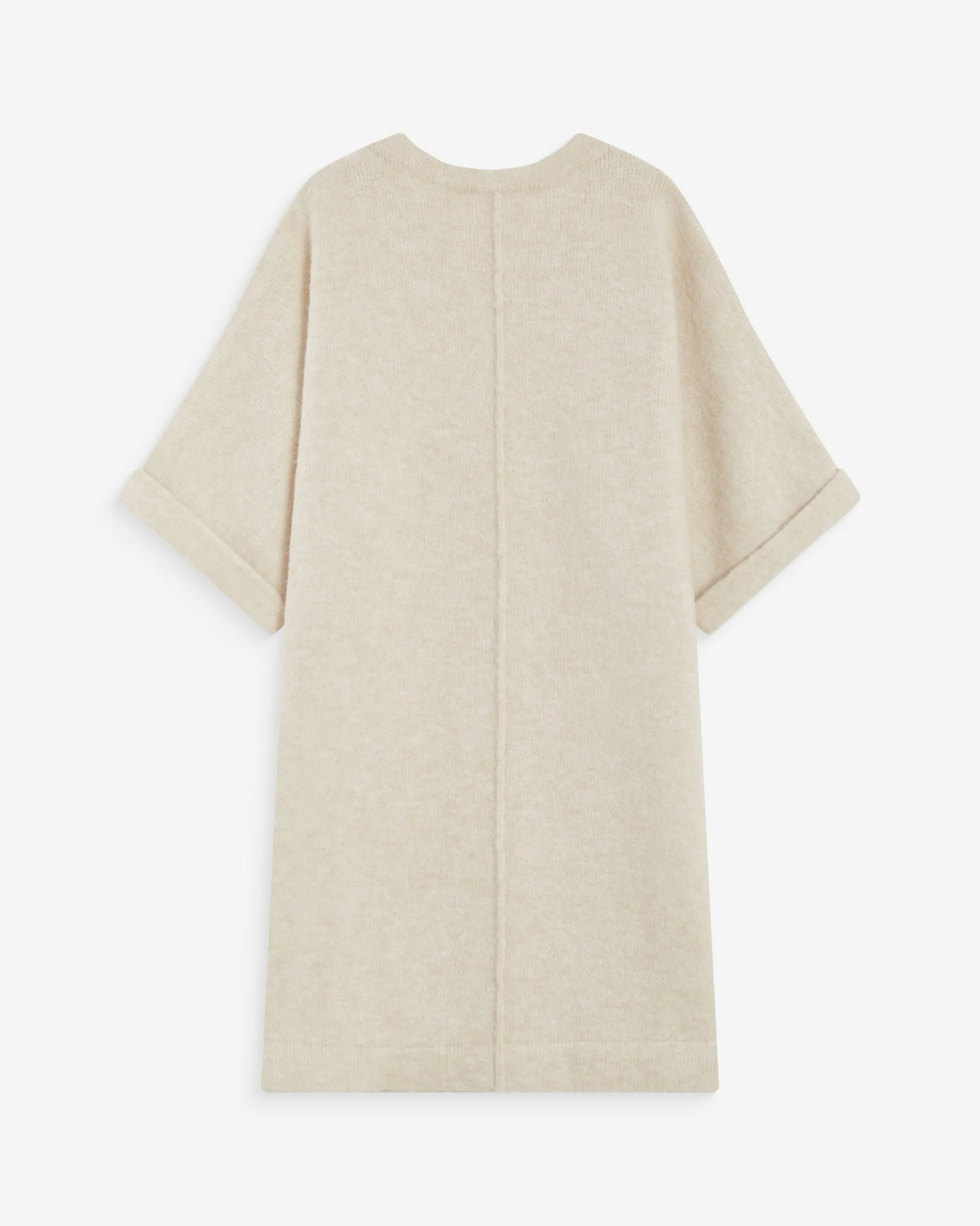 Robe courte en maille manches kimono sable Alinae