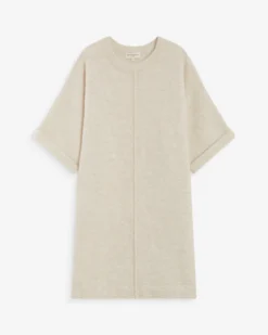 Robe courte en maille manches kimono sable Alinae
