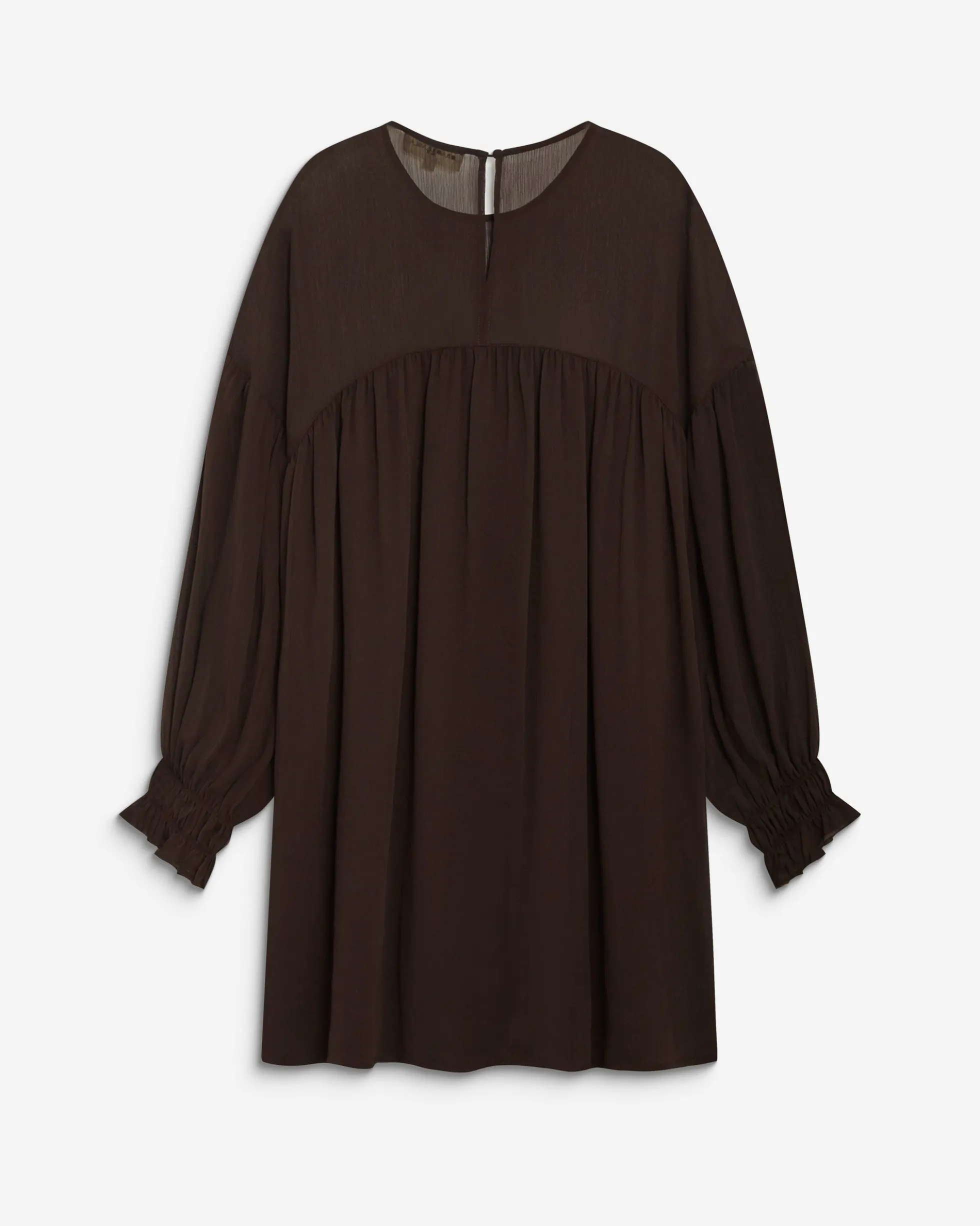 Robe courte oversize col transparent chocolat Belya