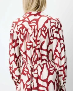 Robe courte portefeuille à motif terracotta Anika