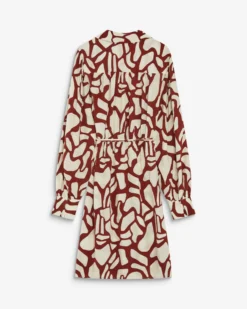 Robe courte portefeuille à motif terracotta Anika
