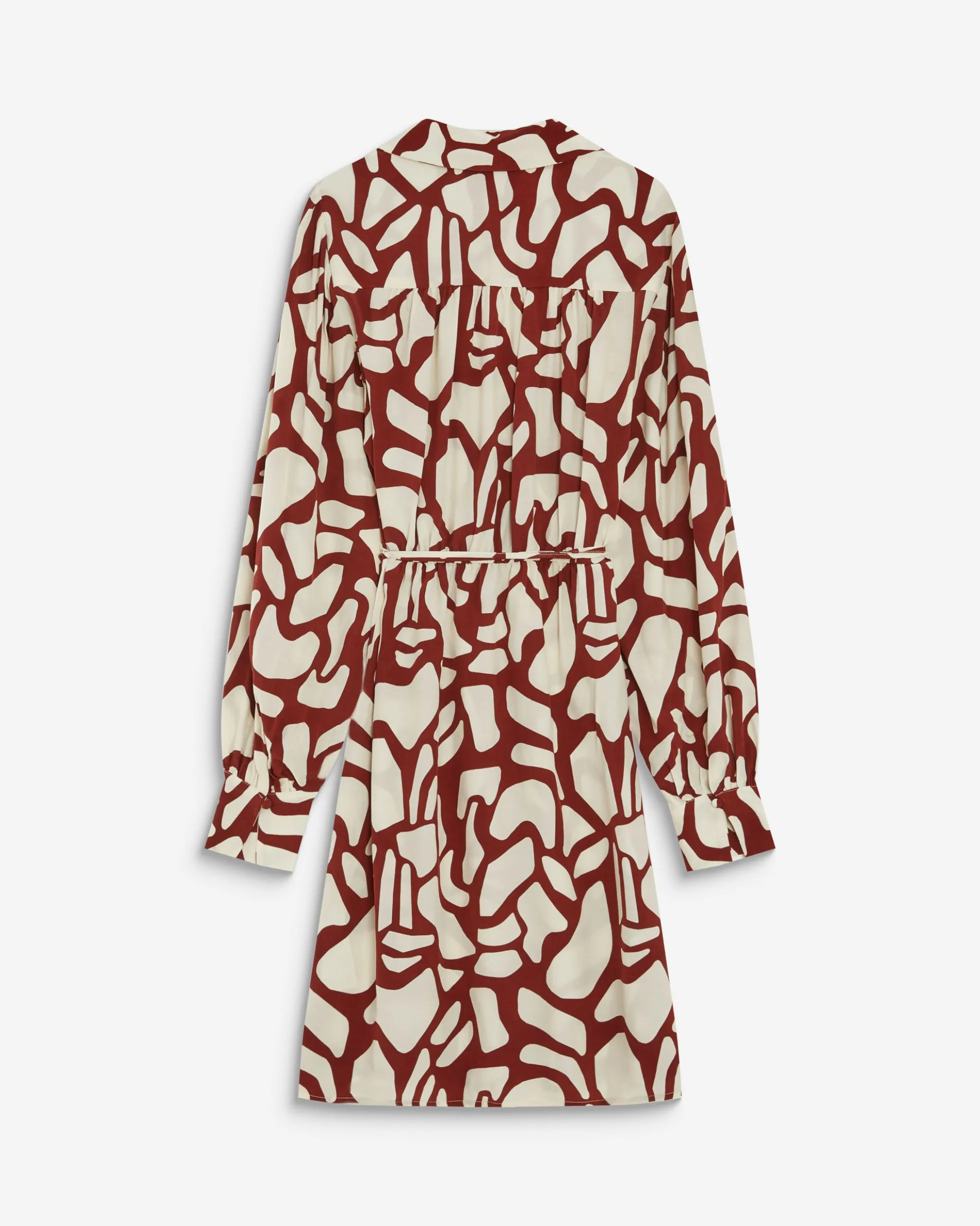 Robe courte portefeuille à motif terracotta Anika