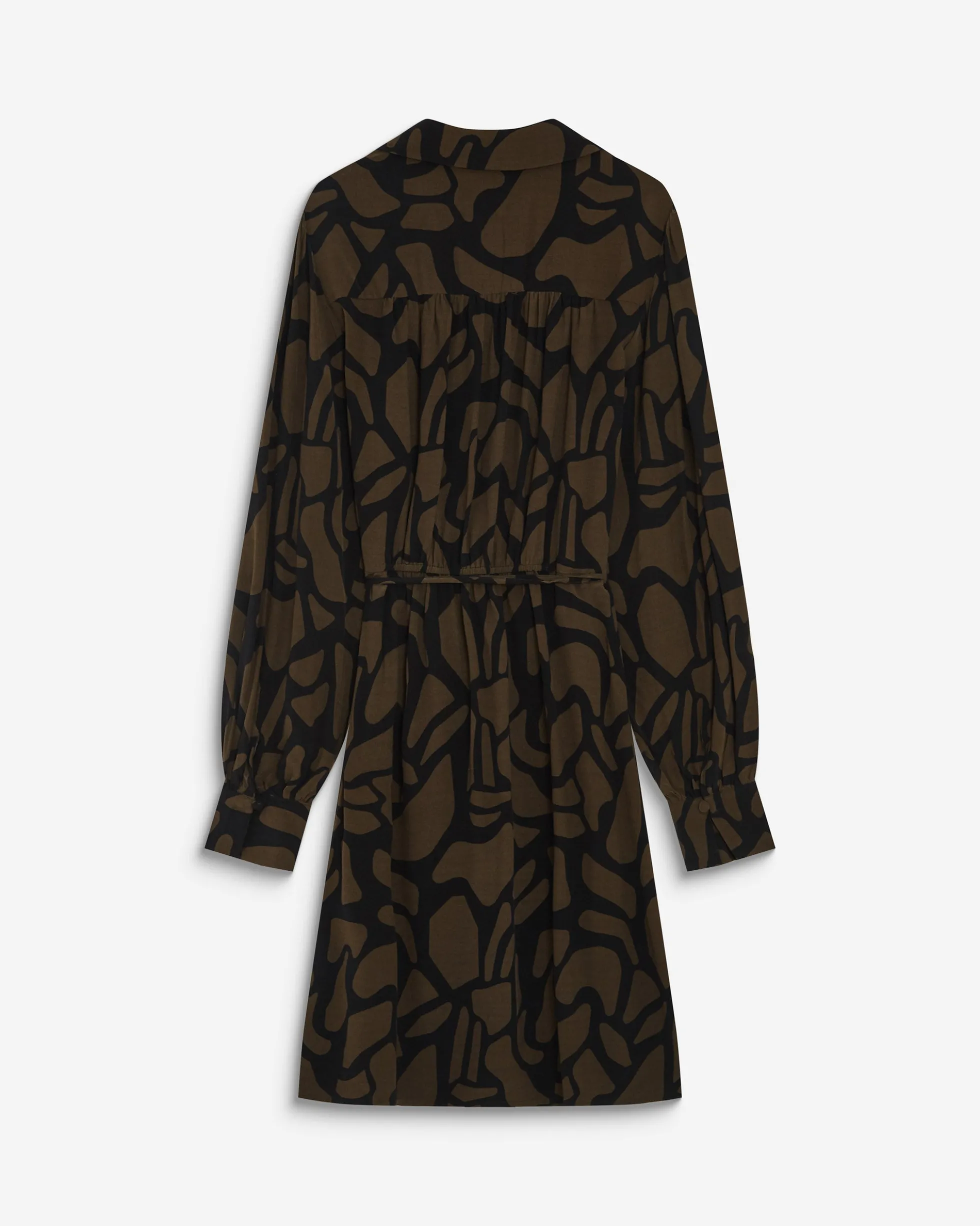 Robe courte portefeuille à motif kaki Anika