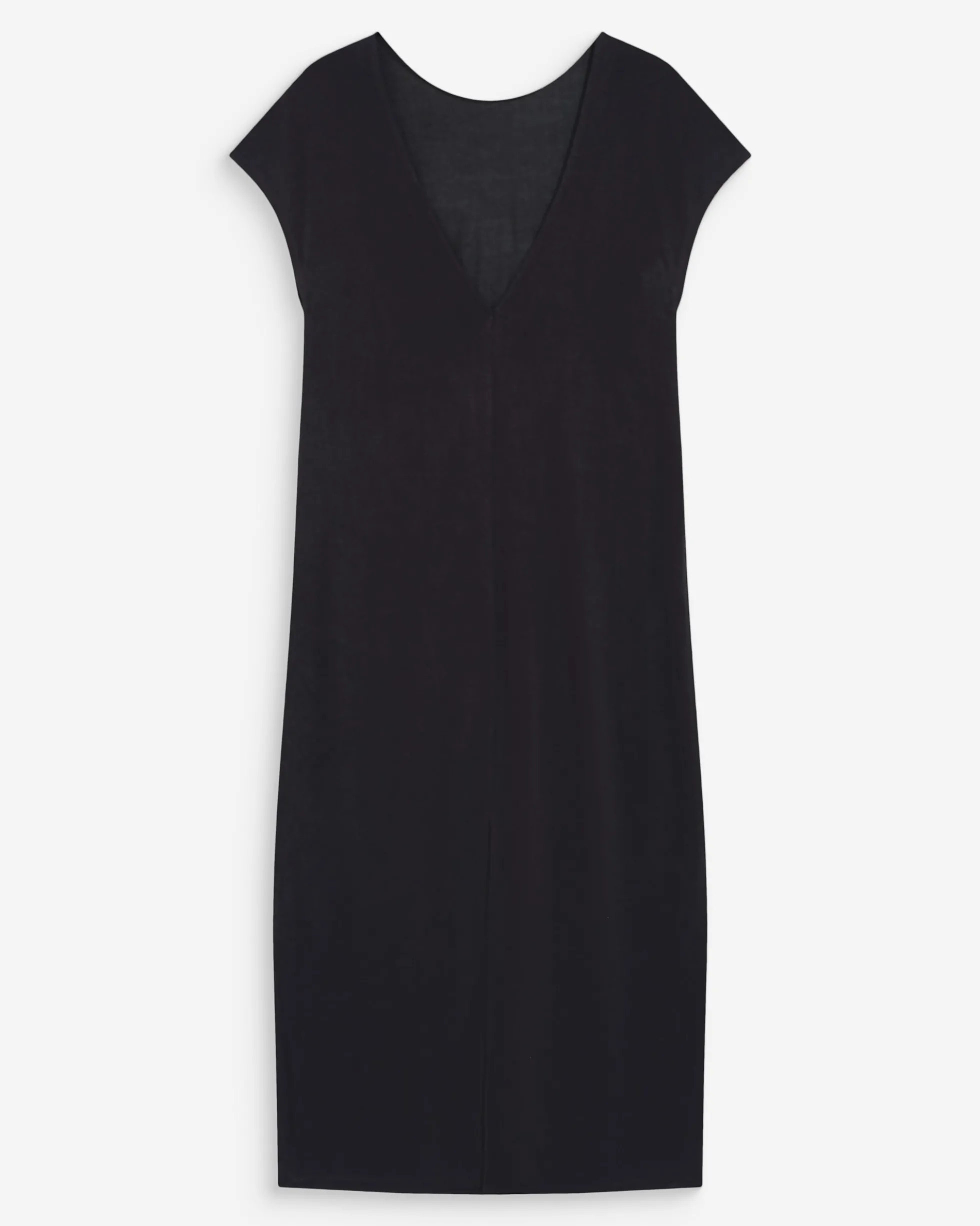 Robe longue légère en modal manches courtes carbone Peace