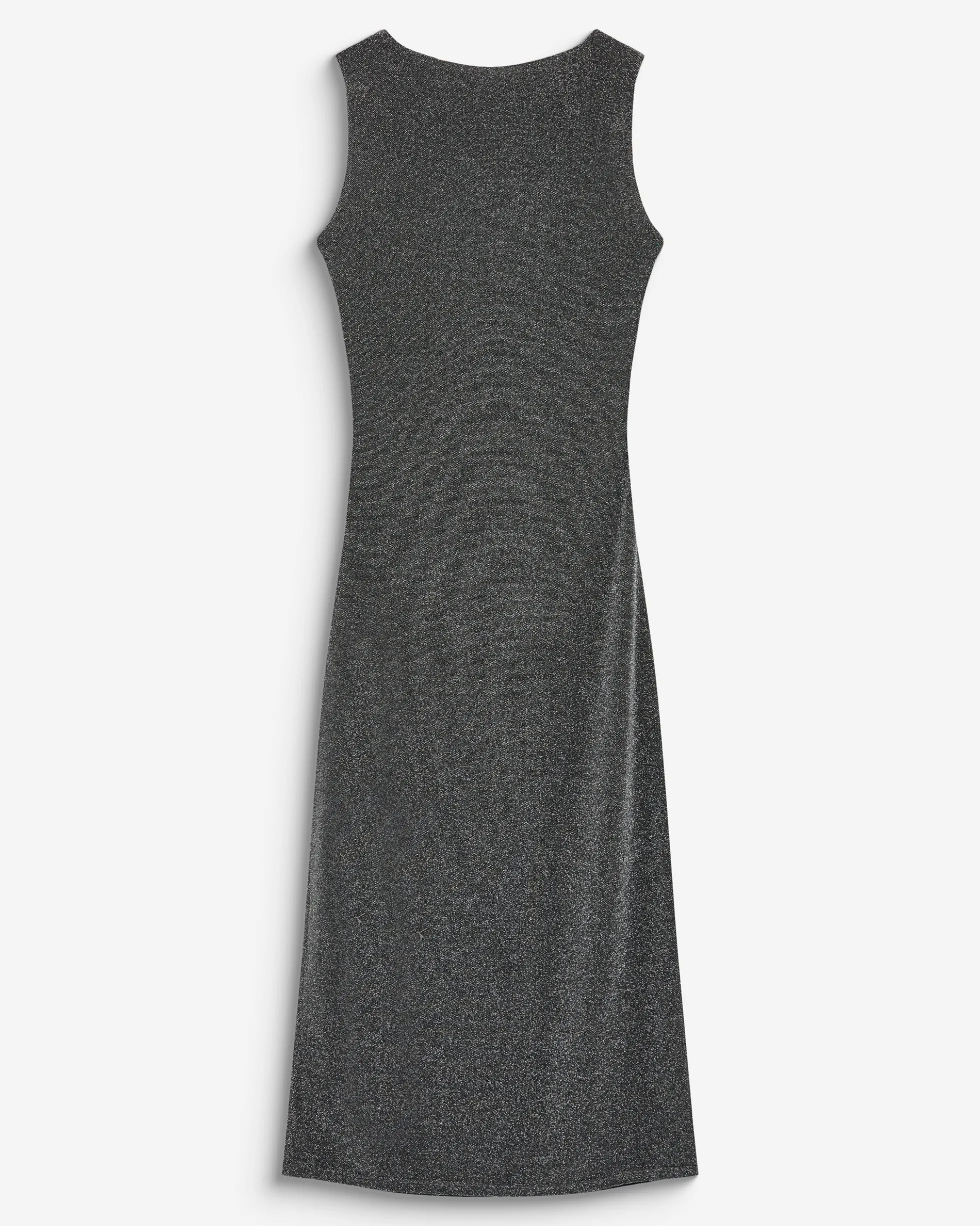 Robe mi-longue cintrée en jersey lurex silver Brigitte
