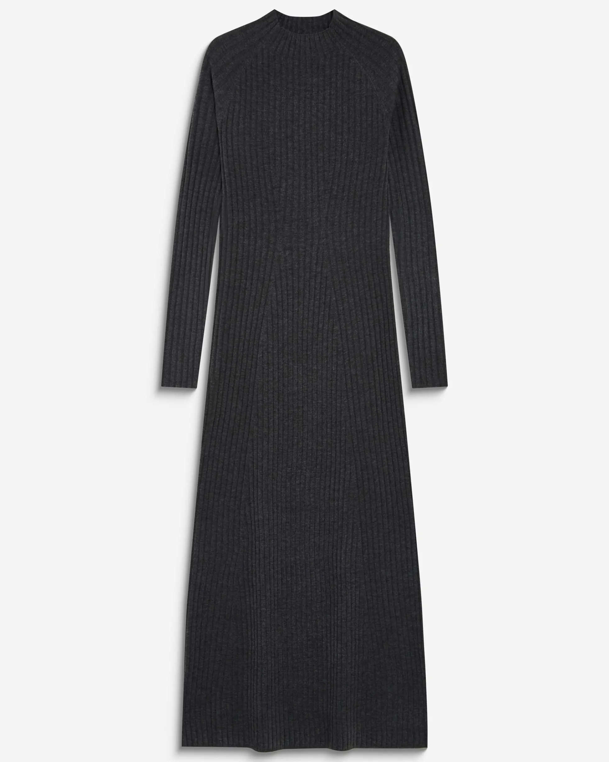 Robe pull longue col montant anthracite Alexandra