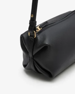 Sac baguette en cuir souple noir Le chouchou