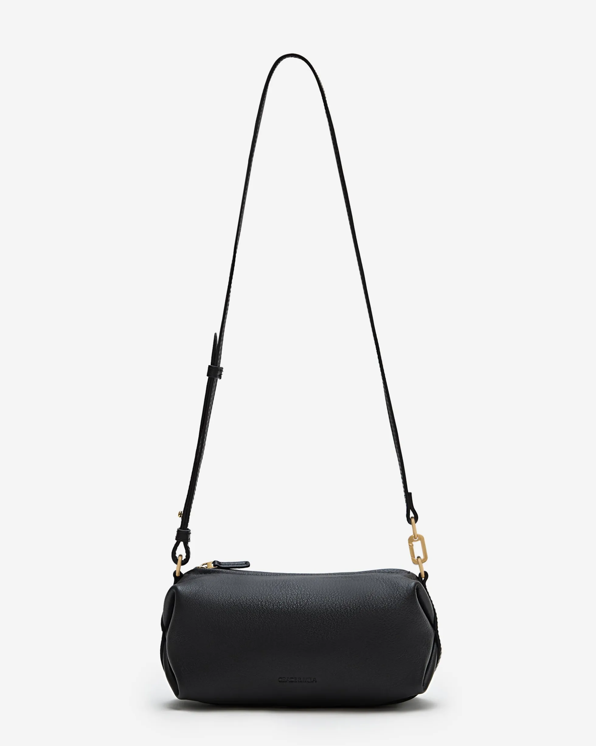 Sac baguette en cuir souple noir Le chouchou
