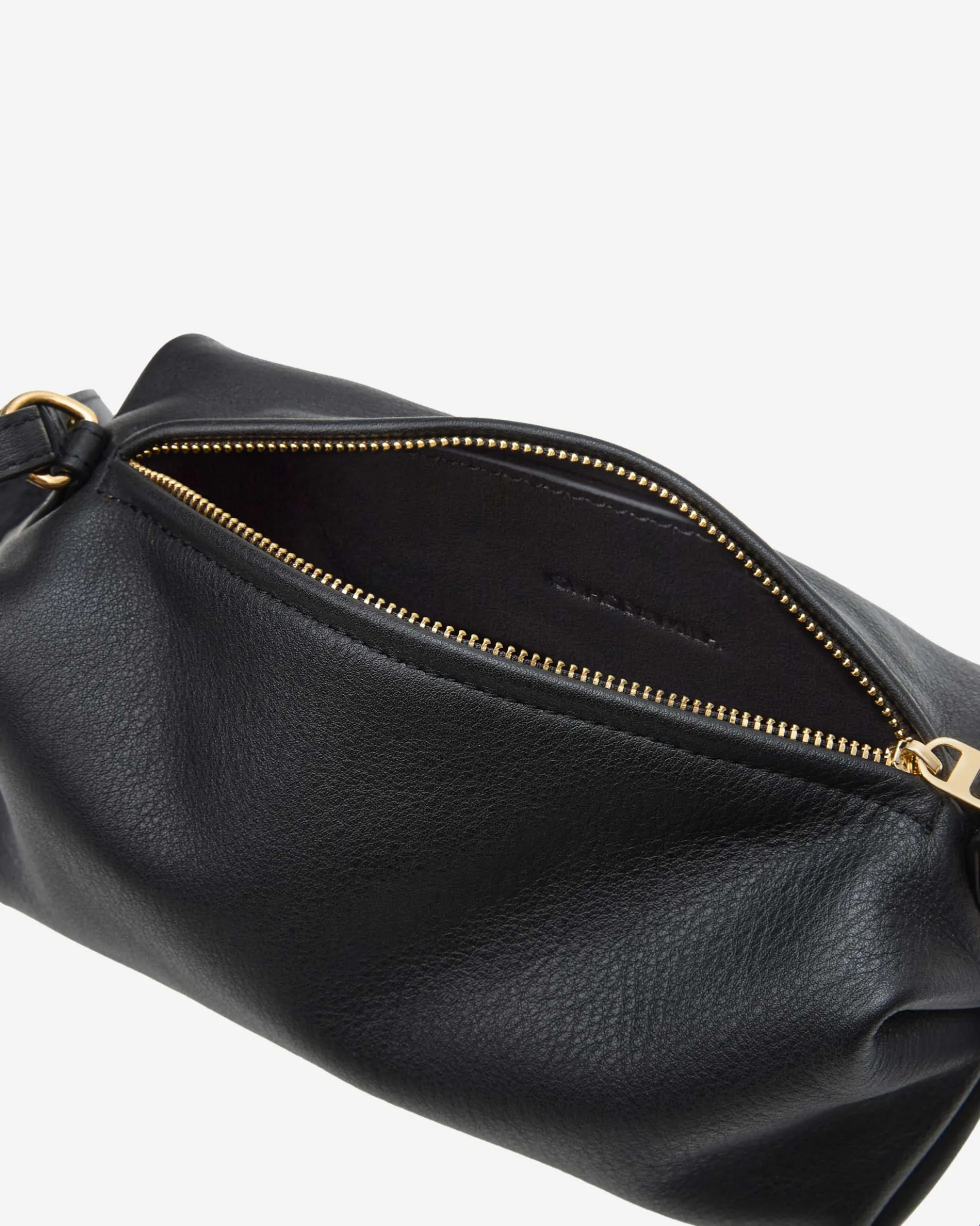 Sac baguette en cuir souple noir Le chouchou