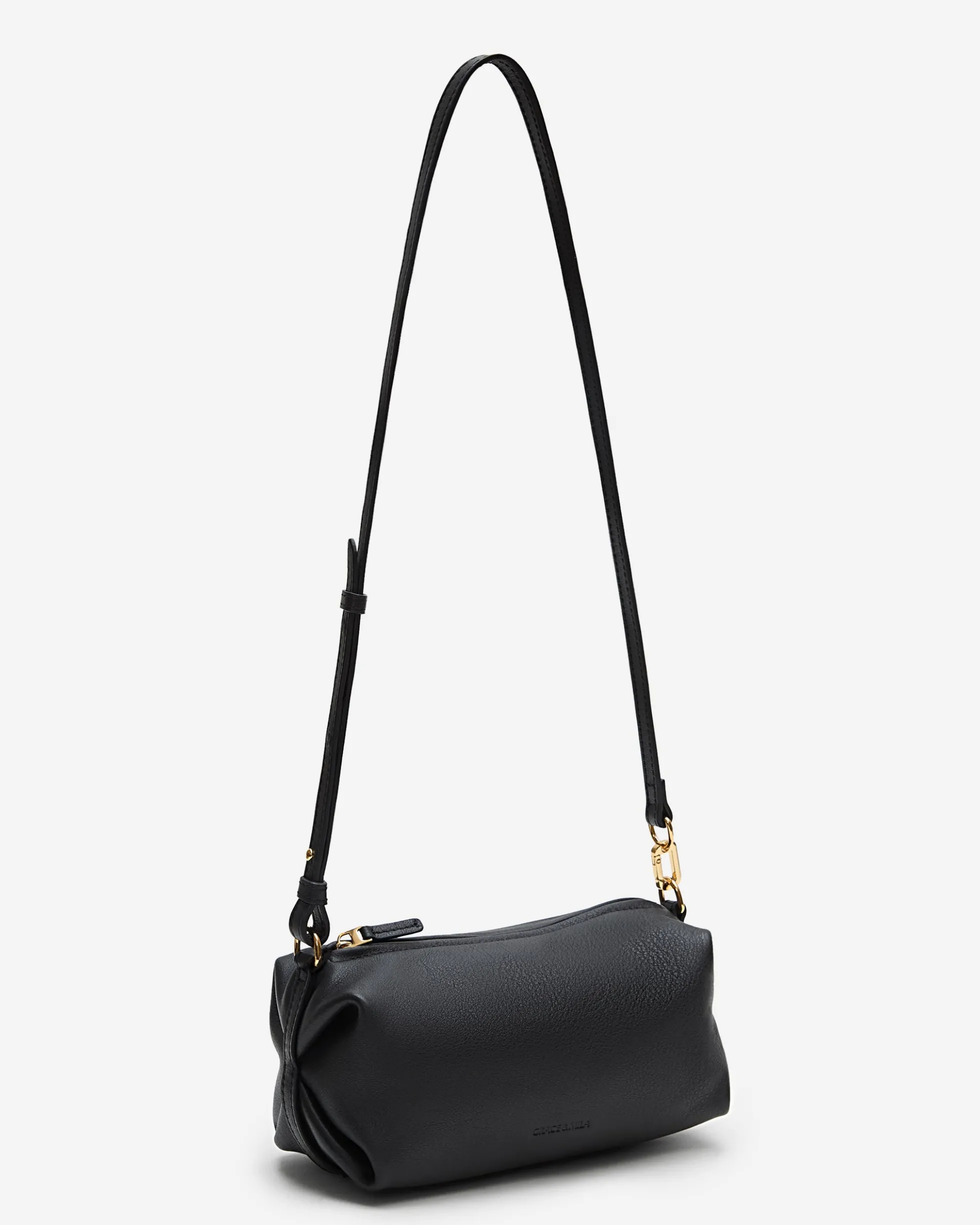 Sac baguette en cuir souple noir Le chouchou